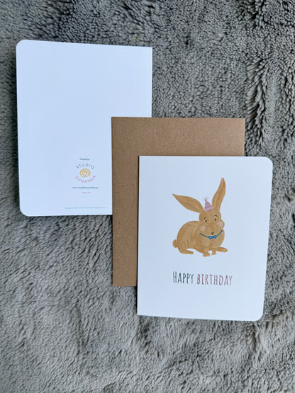Birthday Party Bunny Card