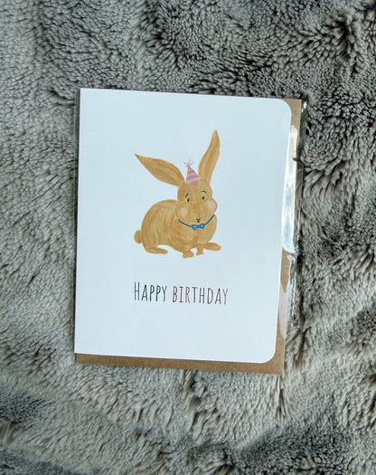 Birthday Party Bunny Card