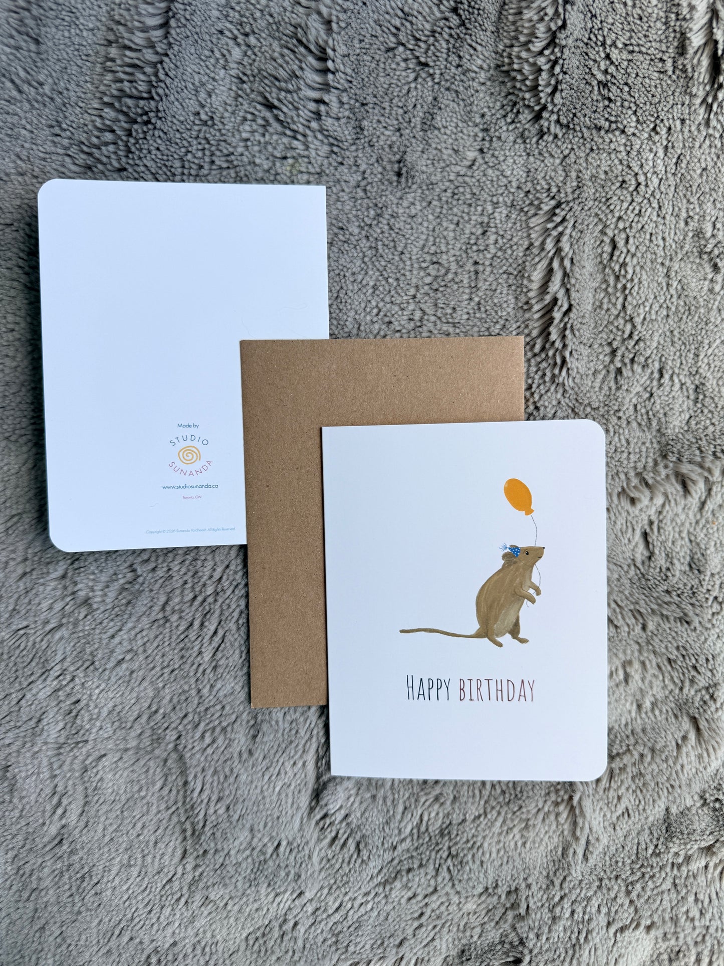 Birthday Party Mouse Card