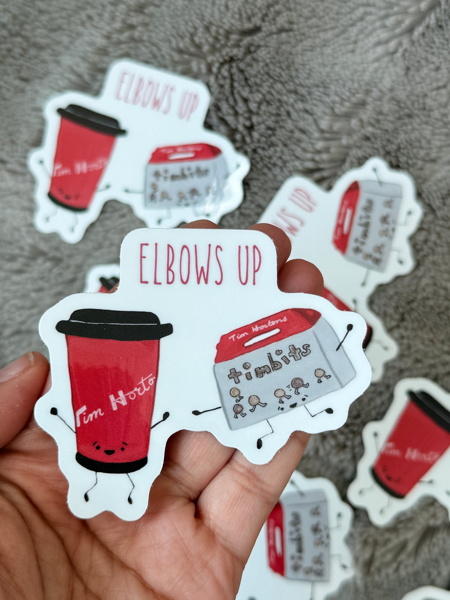 Elbows Up Tim's Sticker