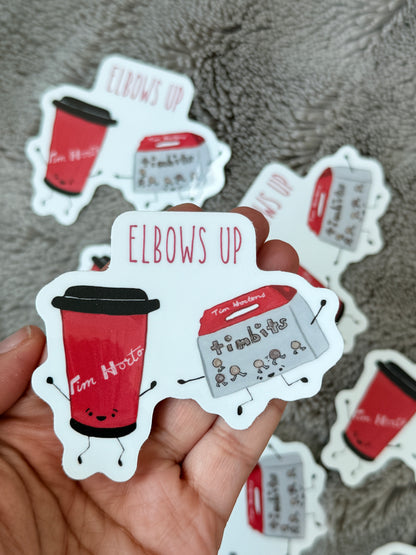 Elbows Up Tim's Sticker