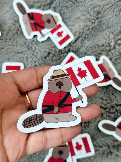 Mountie Beaver Vinyl Sticker