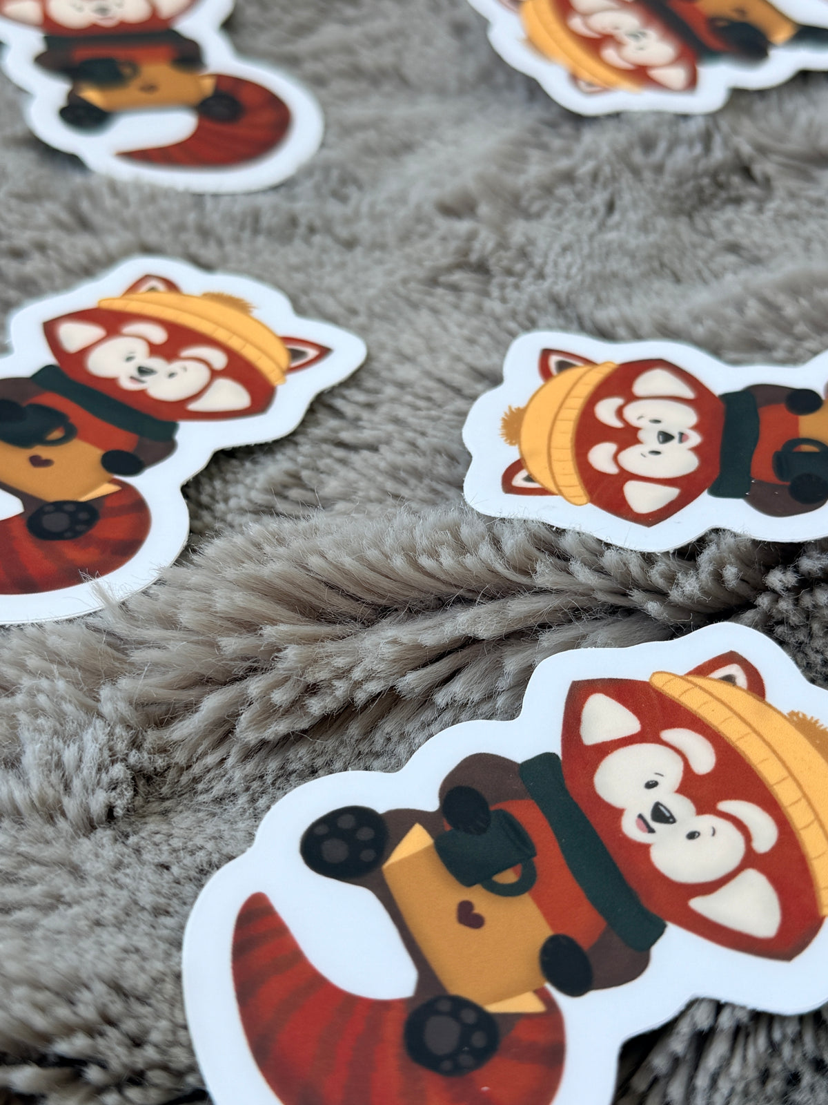 Cozy Red Panda Vinyl Sticker