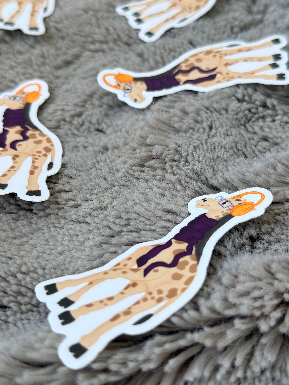 Giraffe with Headphones Vinyl Sticker
