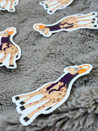 Giraffe with Headphones Vinyl Sticker