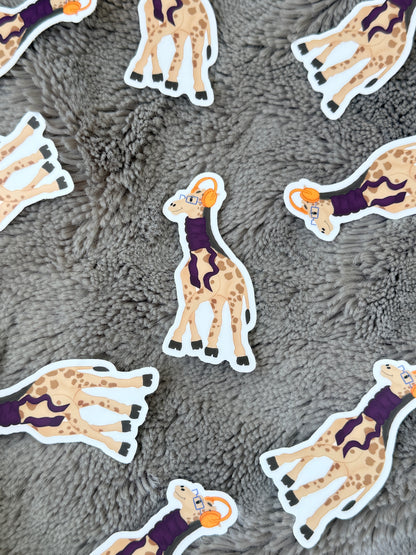 Giraffe with Headphones Vinyl Sticker