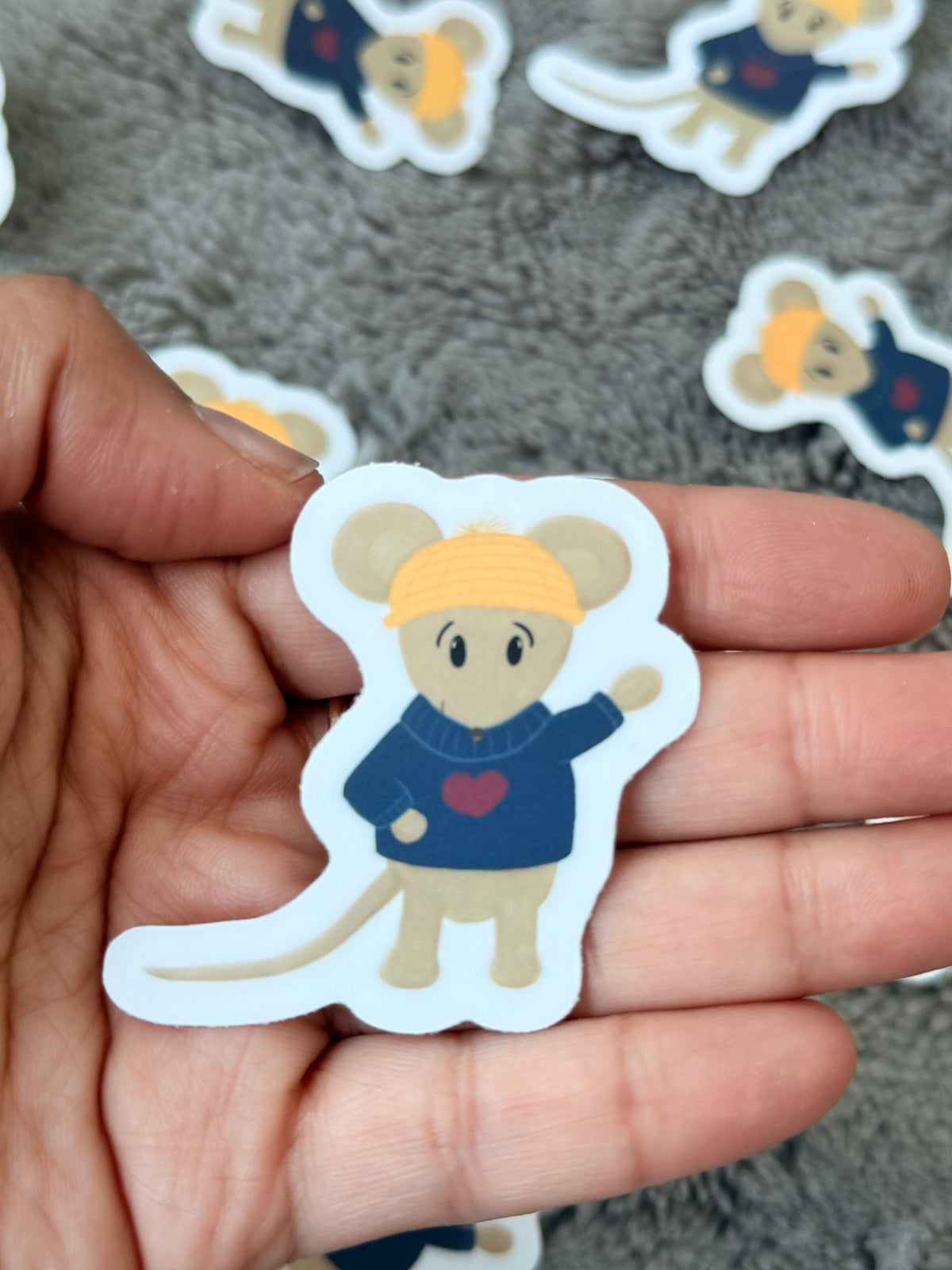 Cozy Mouse Vinyl Sticker