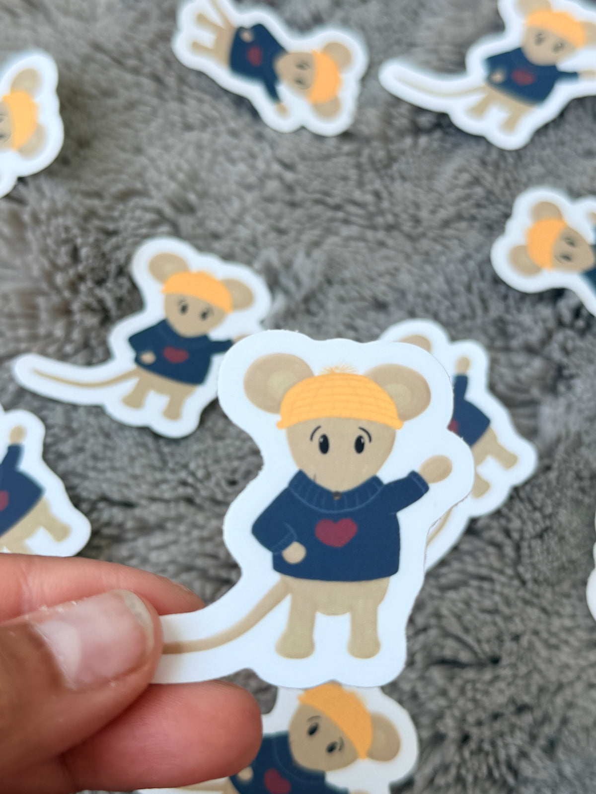Cozy Mouse Vinyl Sticker