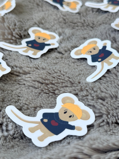 Cozy Mouse Vinyl Sticker