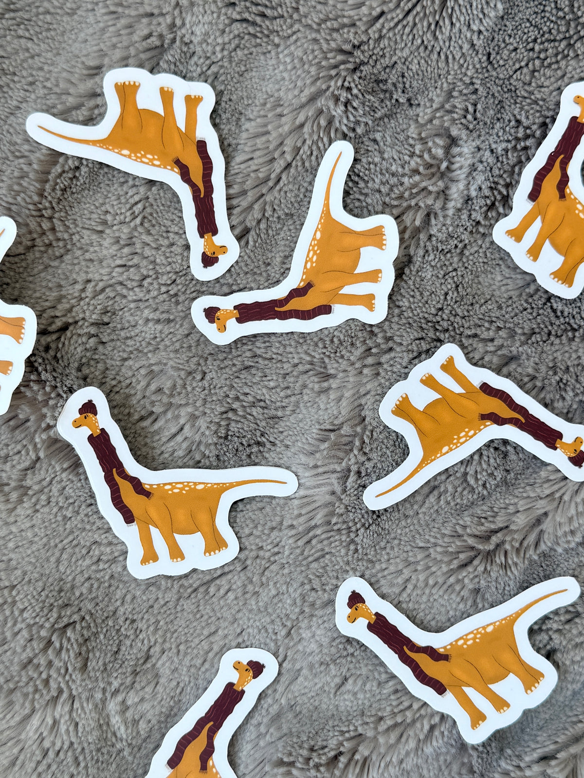 Cozy Brontosaurus Vinyl Sticker | Dino Lover Decal