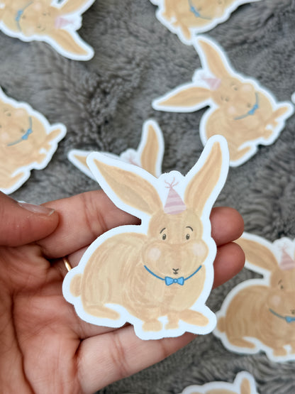 Birthday Party Bunny Vinyl Sticker