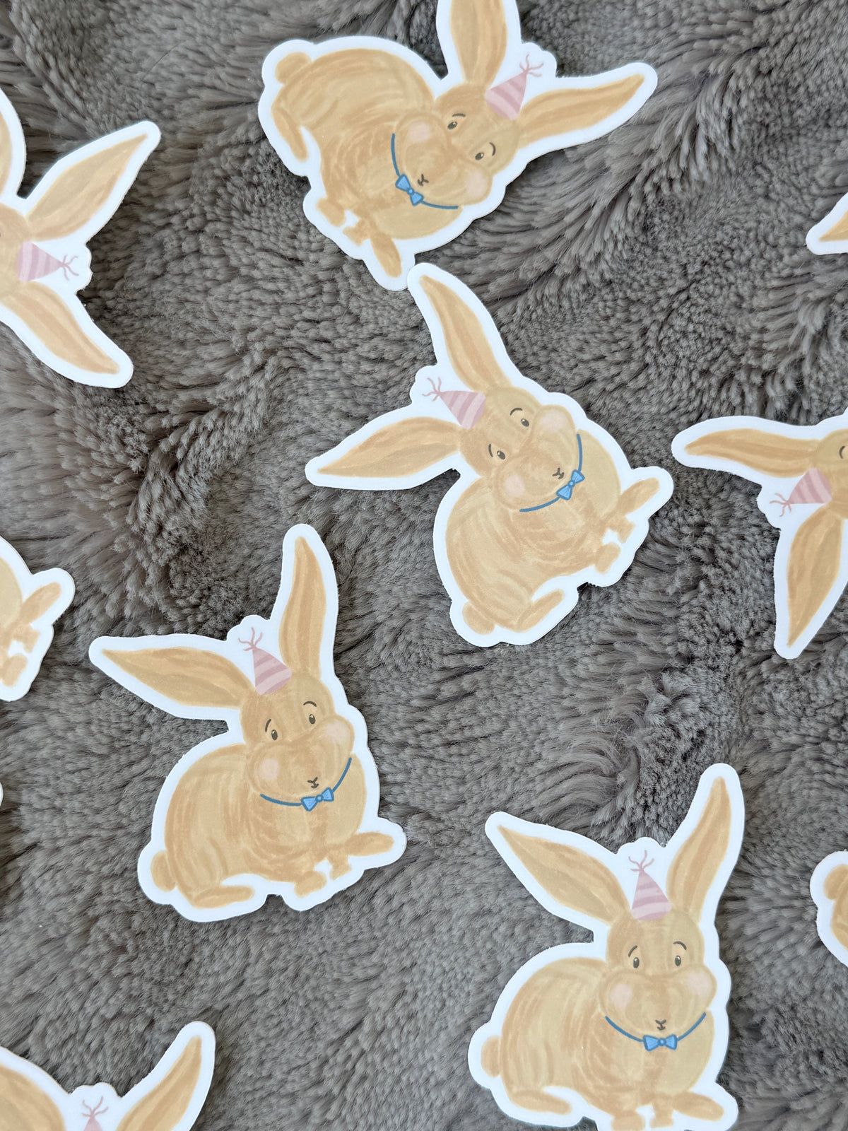 Birthday Party Bunny Vinyl Sticker
