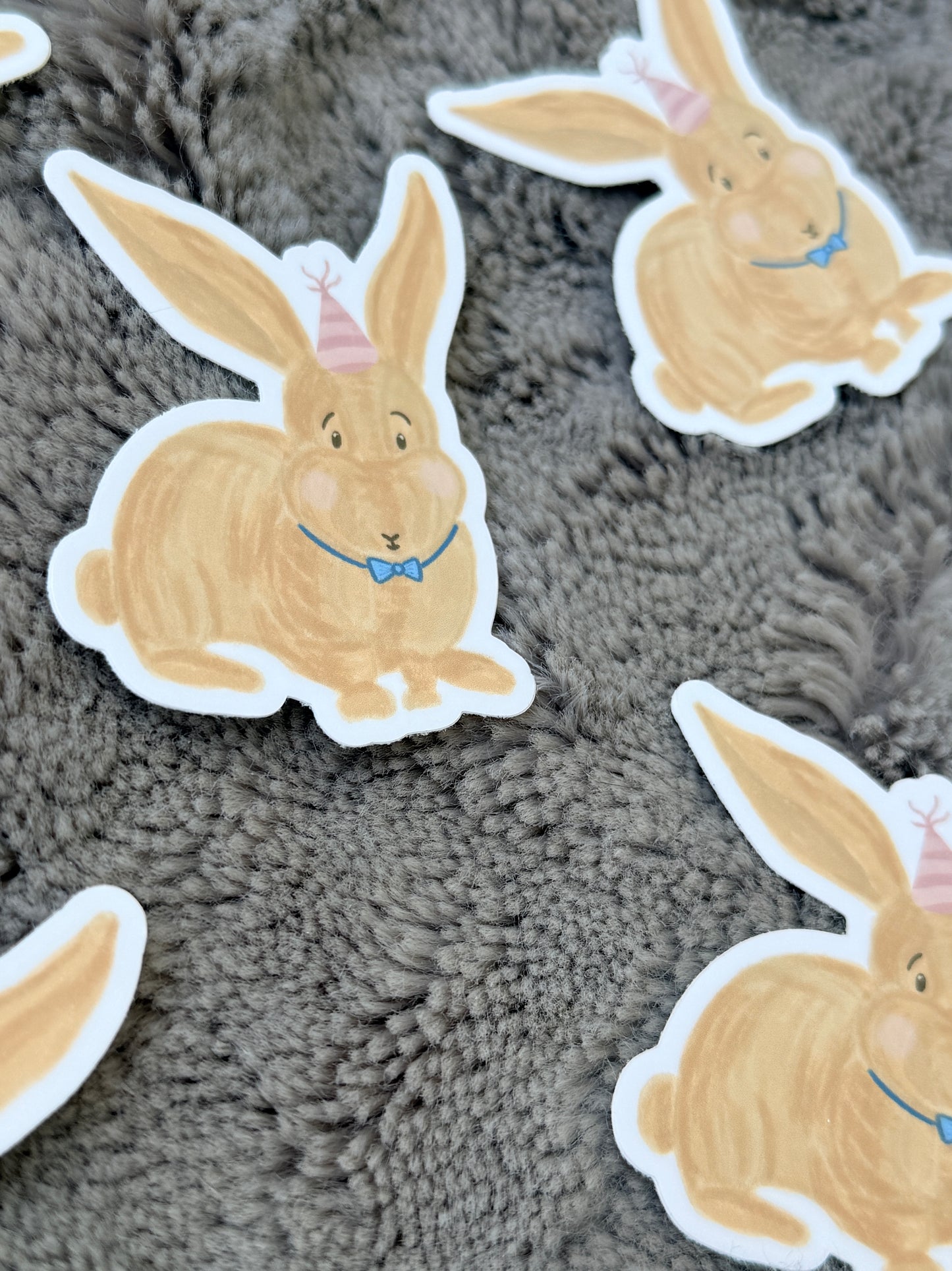 Birthday Party Bunny Vinyl Sticker