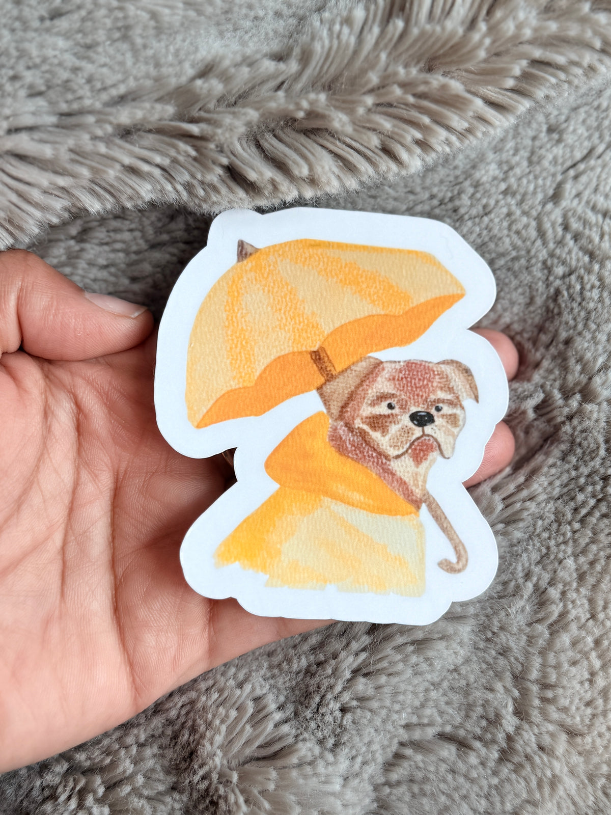Grumpy Pug Rainy Day Sticker