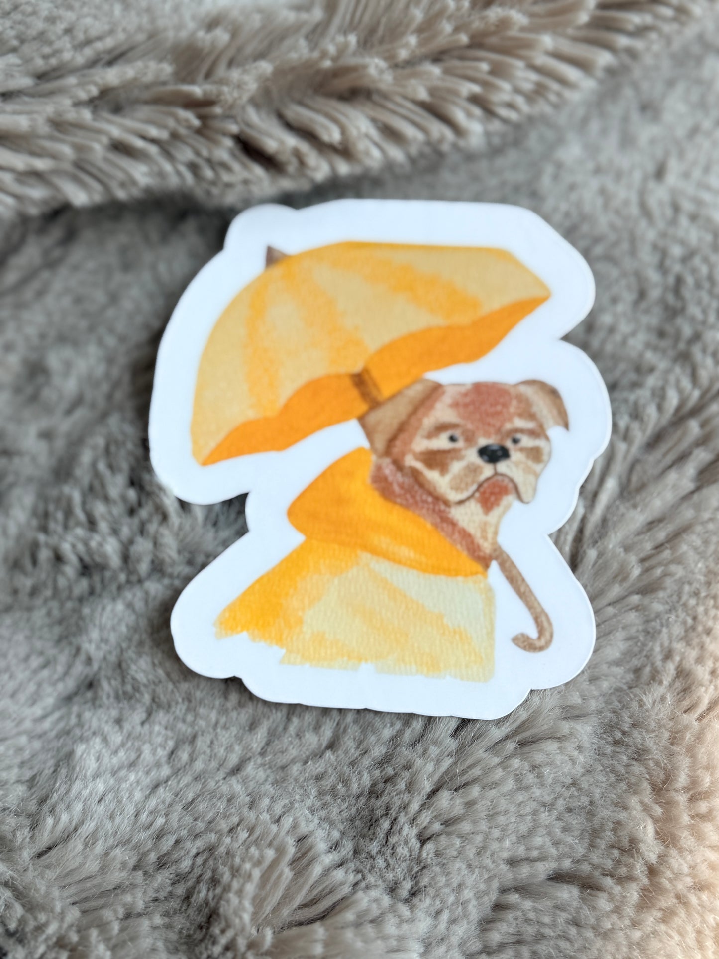 Grumpy Pug Rainy Day Sticker