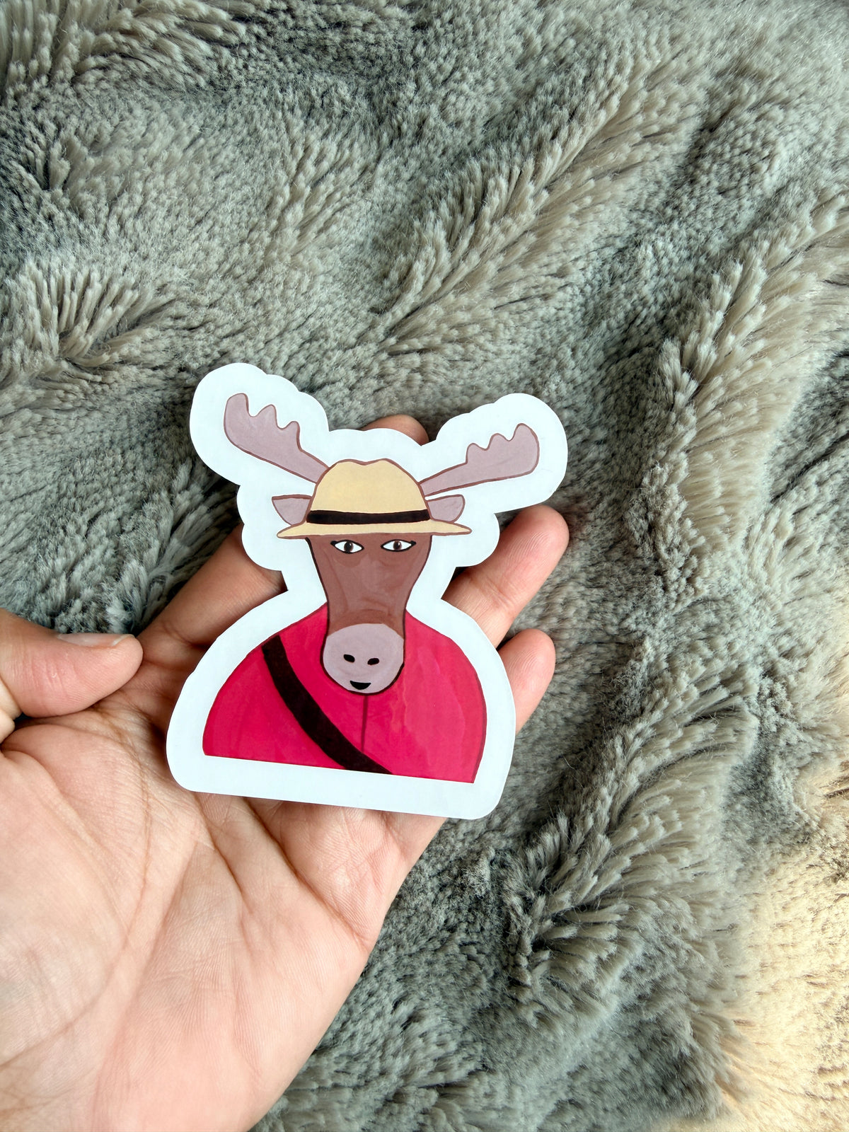 Mountie Moose Vinyl Sticker