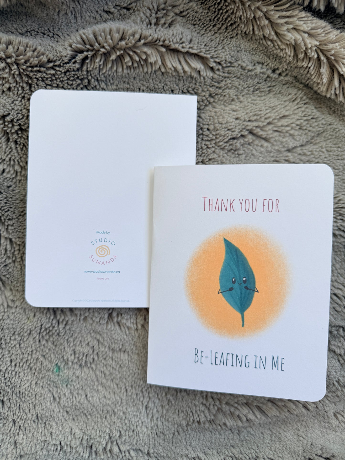 Punny Thank You Card | Be-Leafing In Me