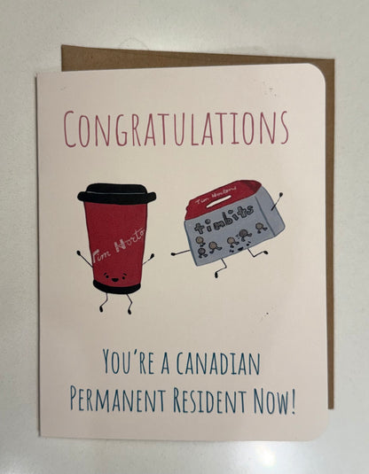 Canadian PR Coffee & Timbits Congratulations Card