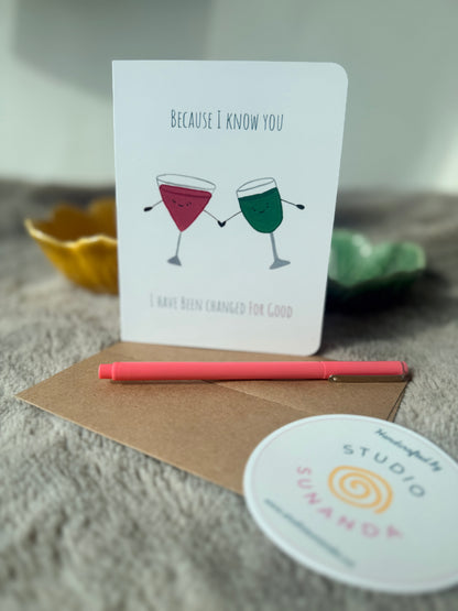 Pink and Green Cocktail Friendship Card