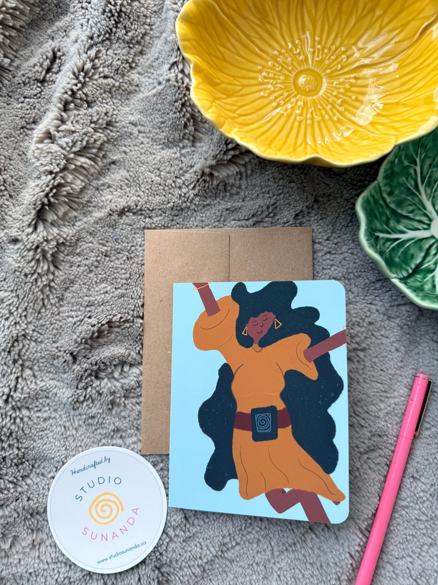 Joyful Dancing Lady Friendship Card