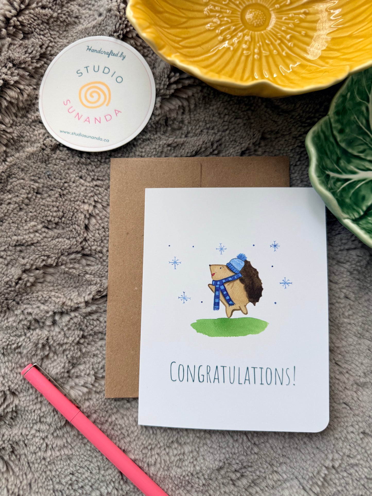 Hedgehog Congratulations Card