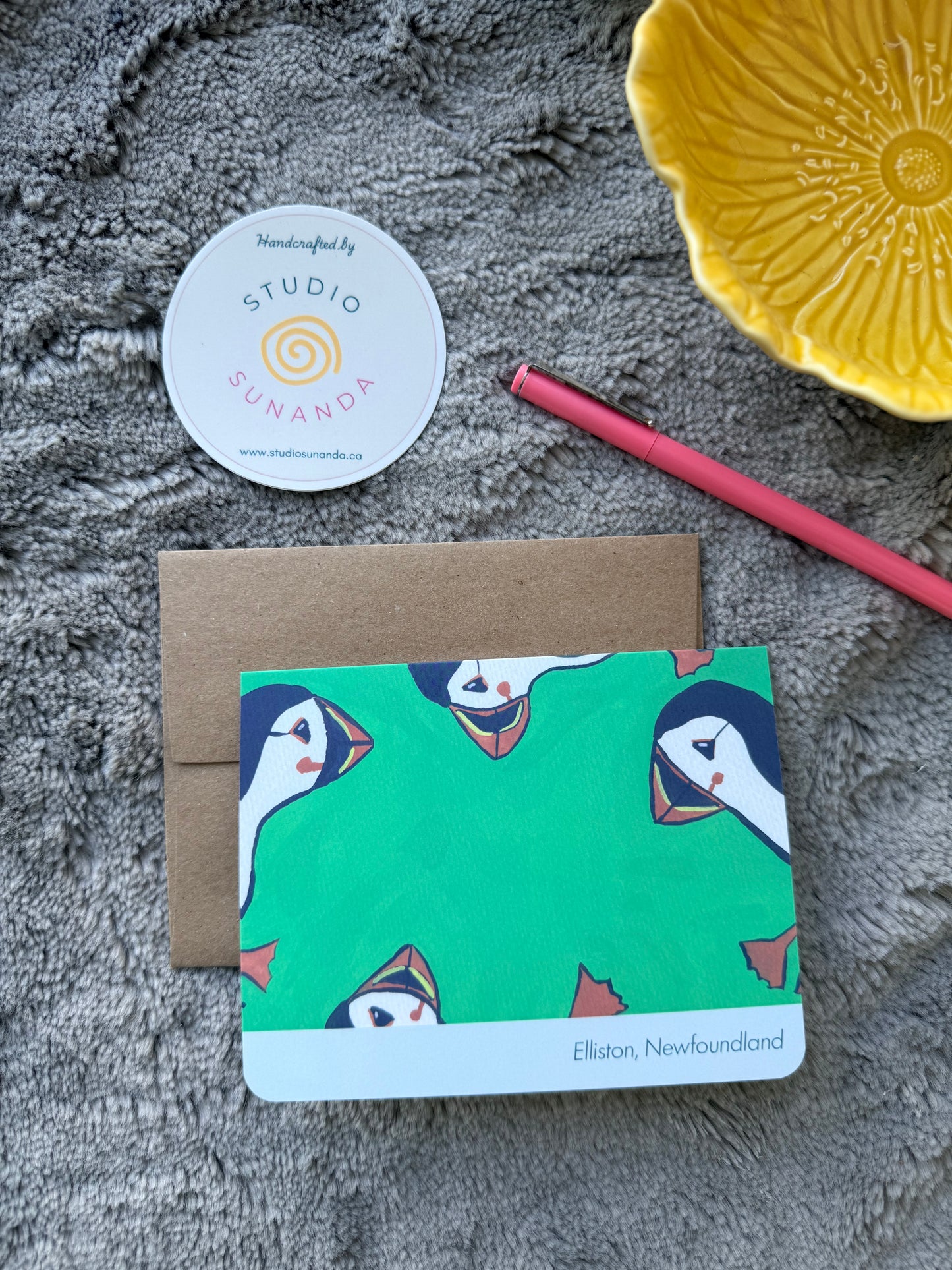 Elliston Puffins Inspired Newfoundland Card