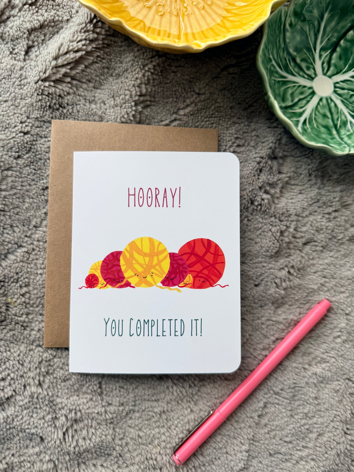 Cozy Knitting Congratulations Card