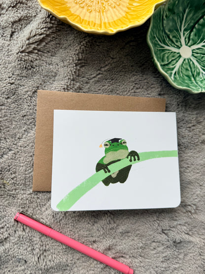 Grumpy Frog Graduation Card