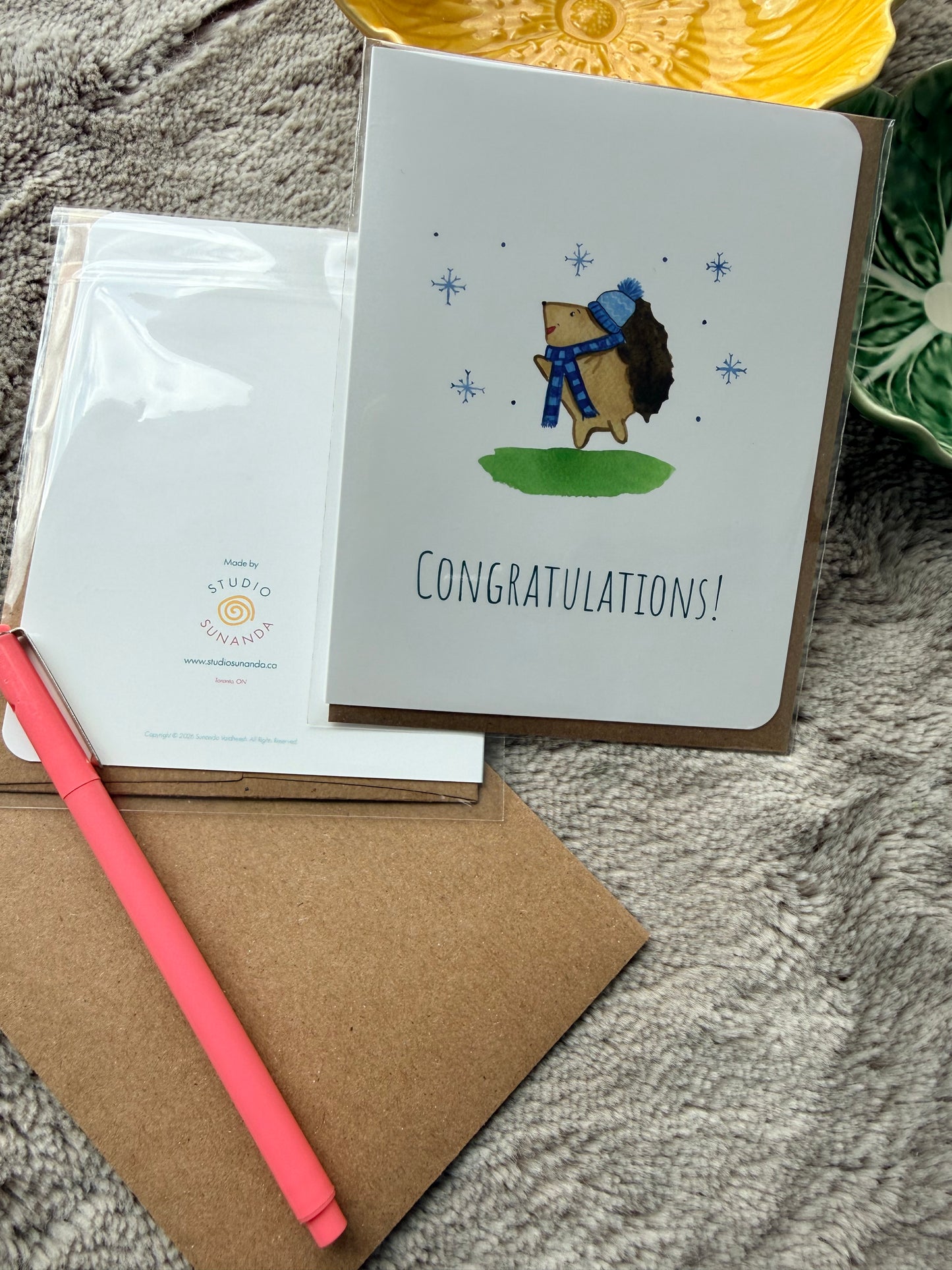 Hedgehog Congratulations Card