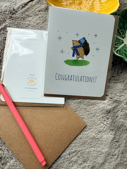 Hedgehog Congratulations Card