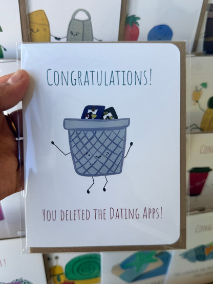 Deleted Dating Apps Congratulations Card