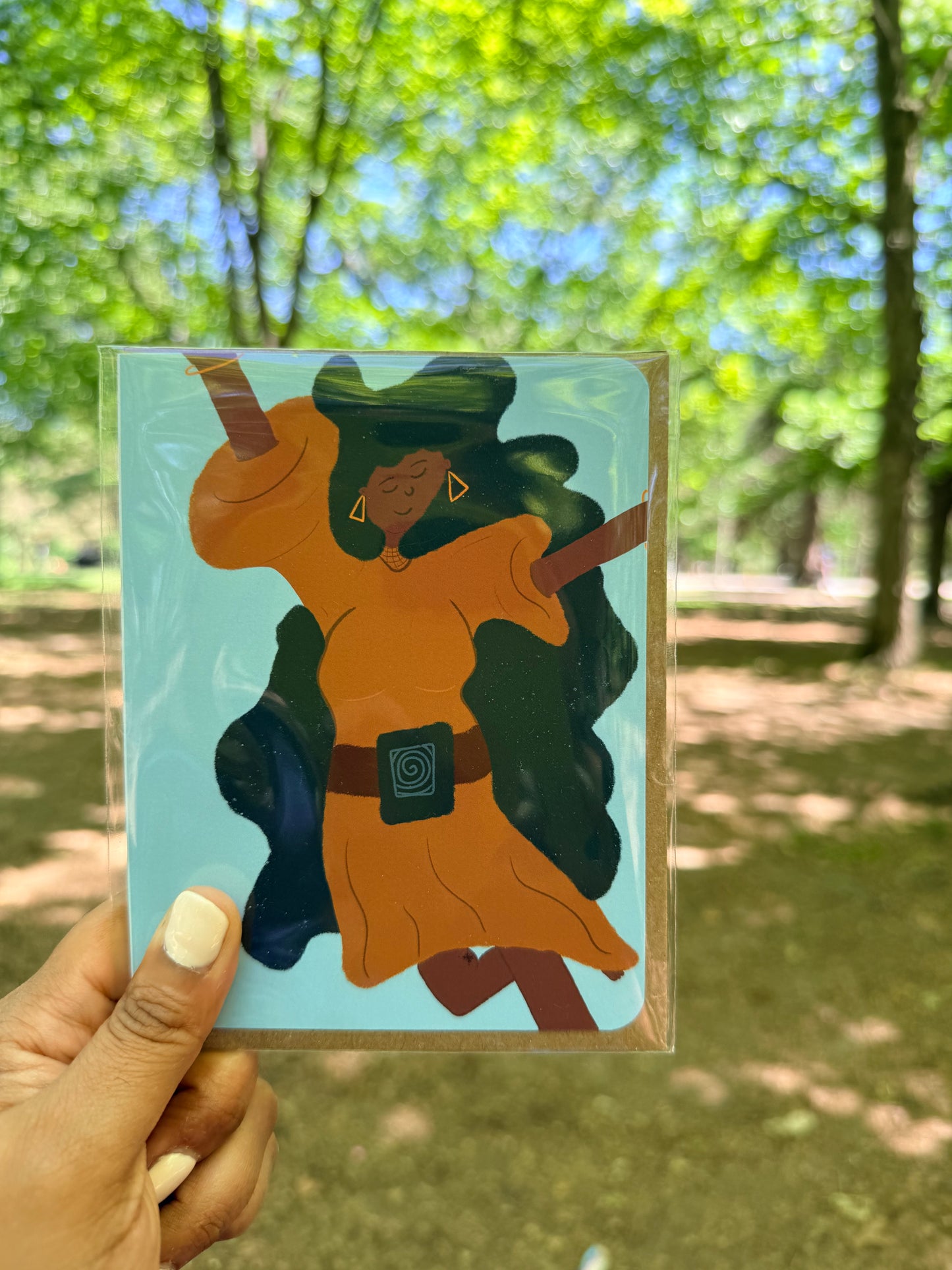 Joyful Dancing Lady Friendship Card