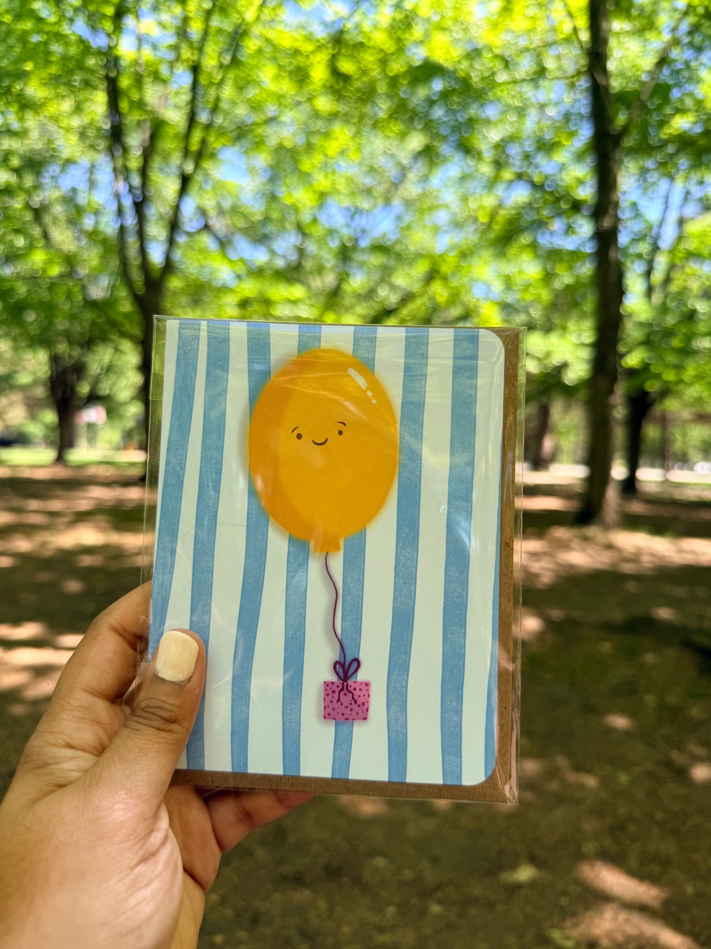 Yellow Balloon Birthday Card