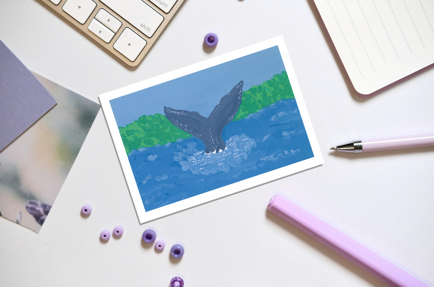 Bonavista Whale 5x7” art print