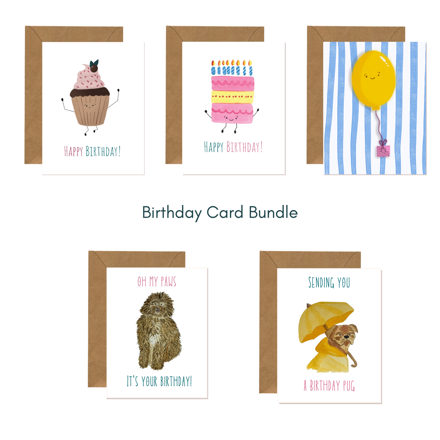 Birthday Card Bundle (Set of 5)