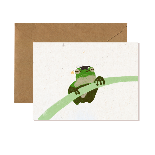 Grumpy Frog Graduation Card