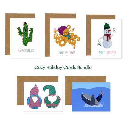 Cozy Holiday Cards Bundle | Set of 5 or 10
